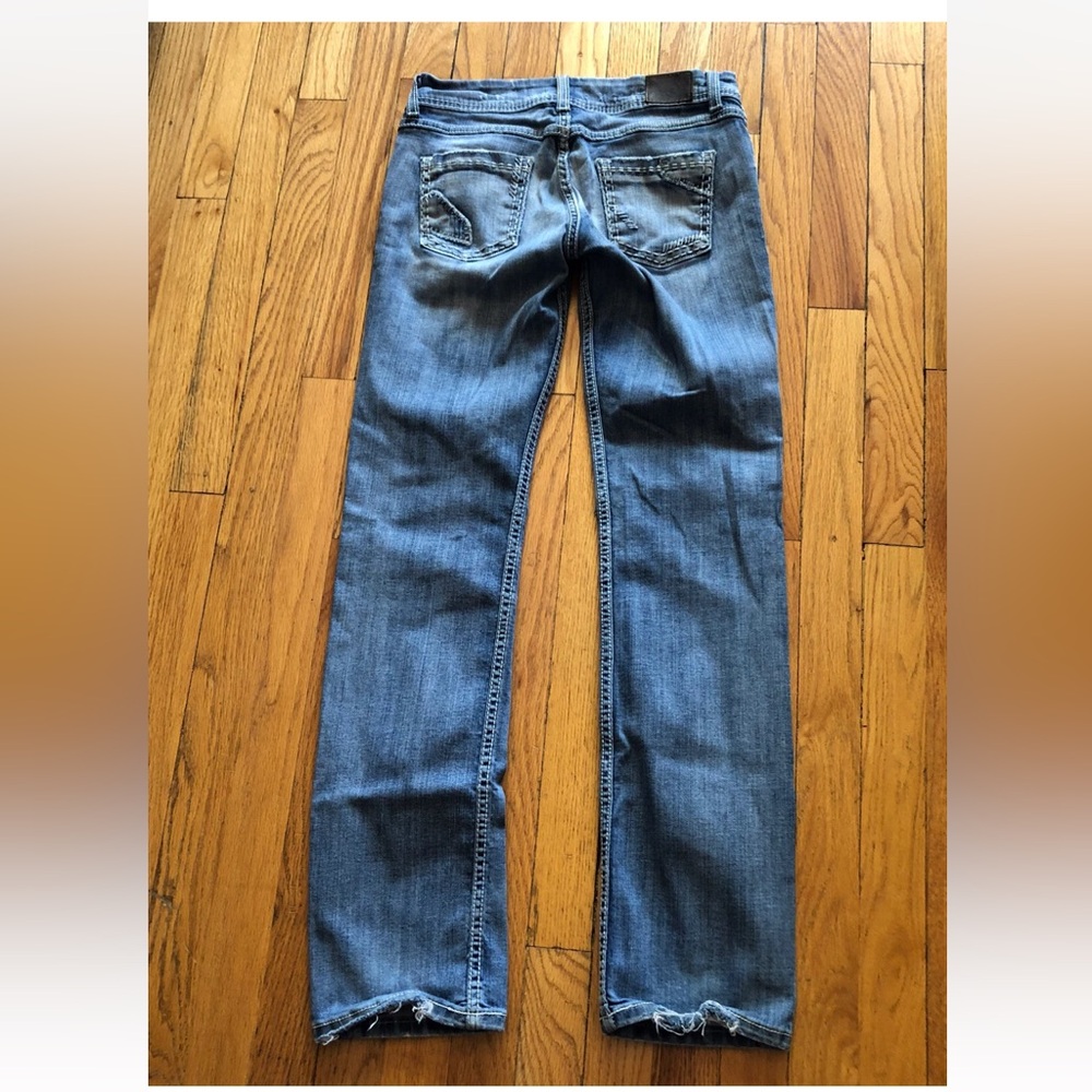 BKE Denim Medium Wash Sabrina Distressed Straight Leg Stretch Jeans Size 26